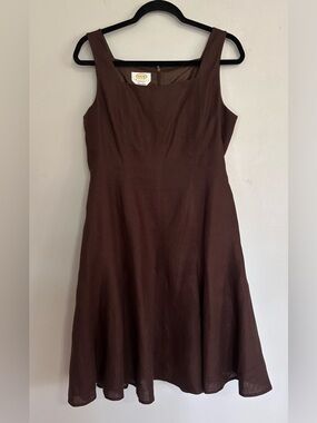 Talbots Irish Linen Dress 10 Petite Fit Flare Old Money Coastal Classic  Minimal